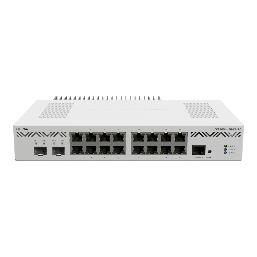 Комутатор мережевий Mikrotik CCR2004-16G-2S+PC - фото 1 Комутатор мережевий Mikrotik CCR2004-16G-2S+PC - фото 1