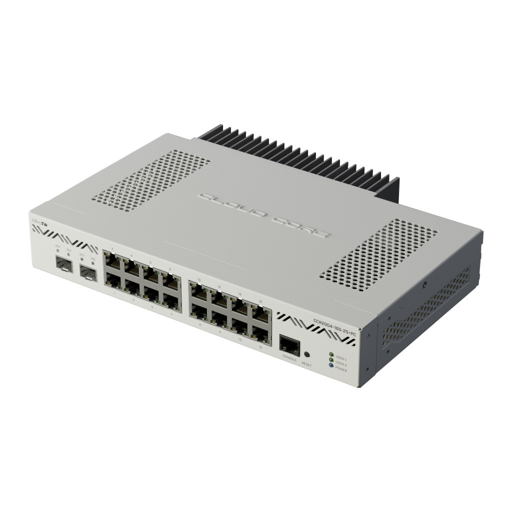 Комутатор мережевий Mikrotik CCR2004-16G-2S+PC - фото 4 Комутатор мережевий Mikrotik CCR2004-16G-2S+PC - фото 4