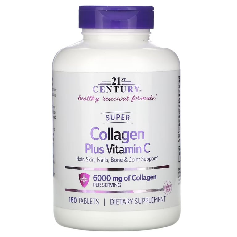 Вітамін 21st Century Супер Колаген із вітаміном C, 6000 мг, Super Collagen Plus Vitamin C, 180 (CEN-22424) - фото 1