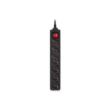 Мережевий фільтр живлення REAL-EL RS-6 Protect M 1.8m, black (EL122300032) - фото 1