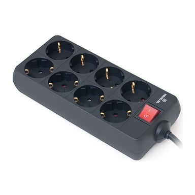Мережевий фільтр живлення REAL-EL RS-8 Protect 5m, black (EL122300024) - фото 1