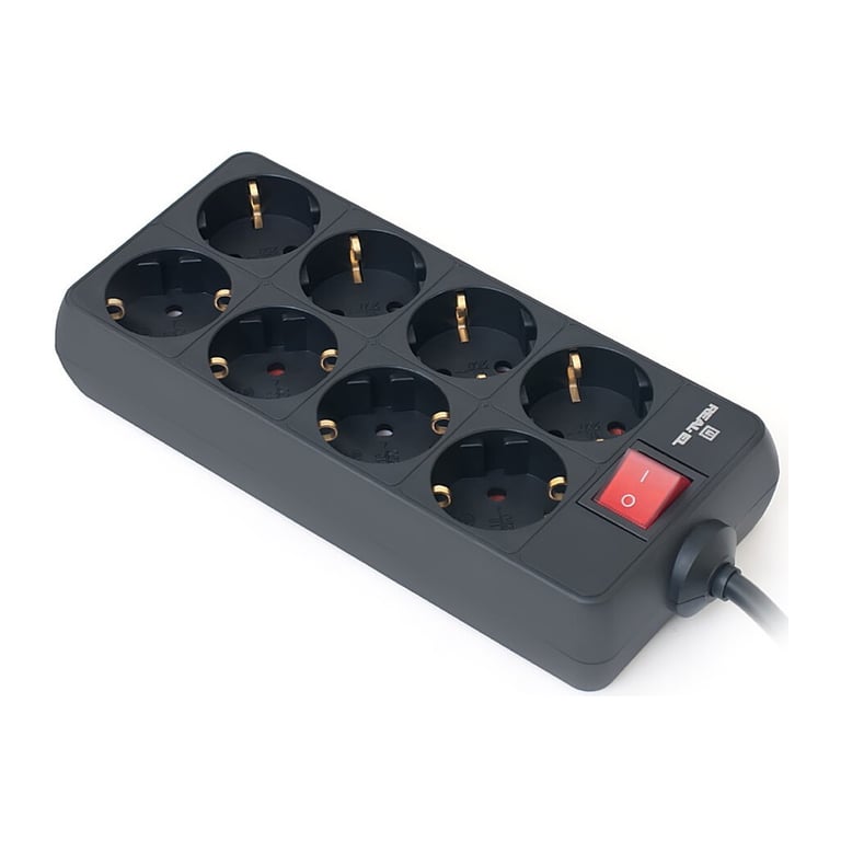 Мережевий фільтр живлення REAL-EL RS-8 Protect 5m, black (EL122300024) - фото 1