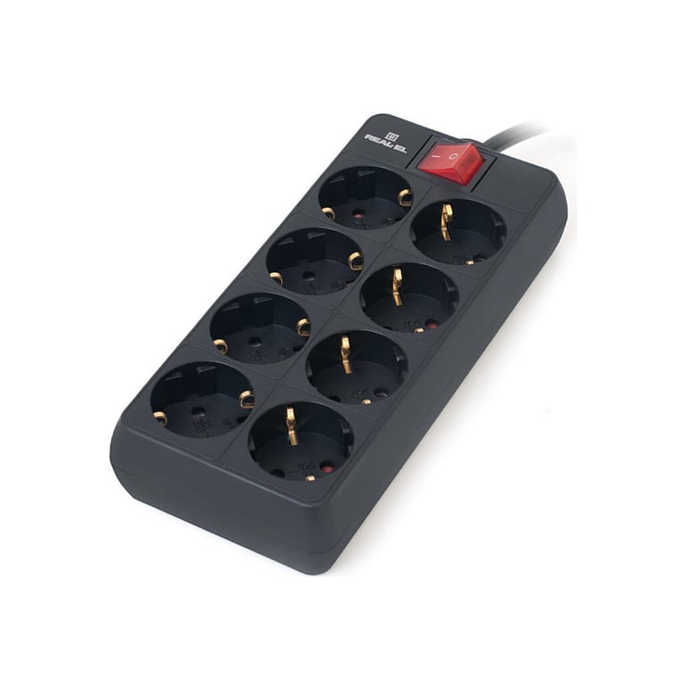 Мережевий фільтр живлення REAL-EL RS-8 Protect 5m, black (EL122300024) - фото 2