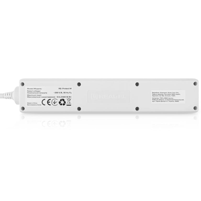 Мережевий фільтр живлення REAL-EL RS-Protect M 3m, white (EL122300027) - фото 8