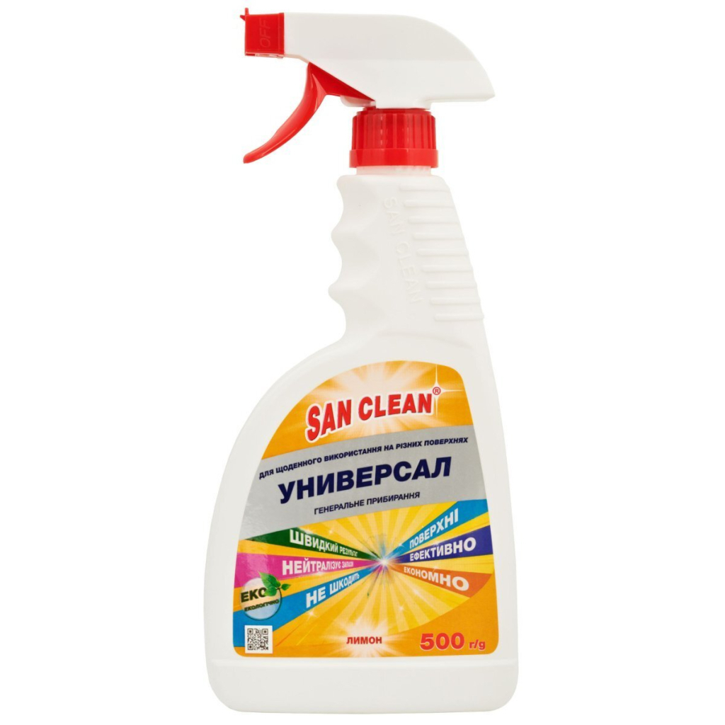 Спрей для чищення ванн San Clean Генеральне прибирання Лимон 500 г (4820003543009) - фото 1