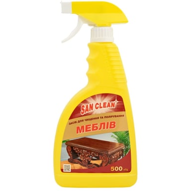Засіб для догляду за меблями San Clean для чищення та полірування з розпилювачем 500 г (4820003540138) - фото 1