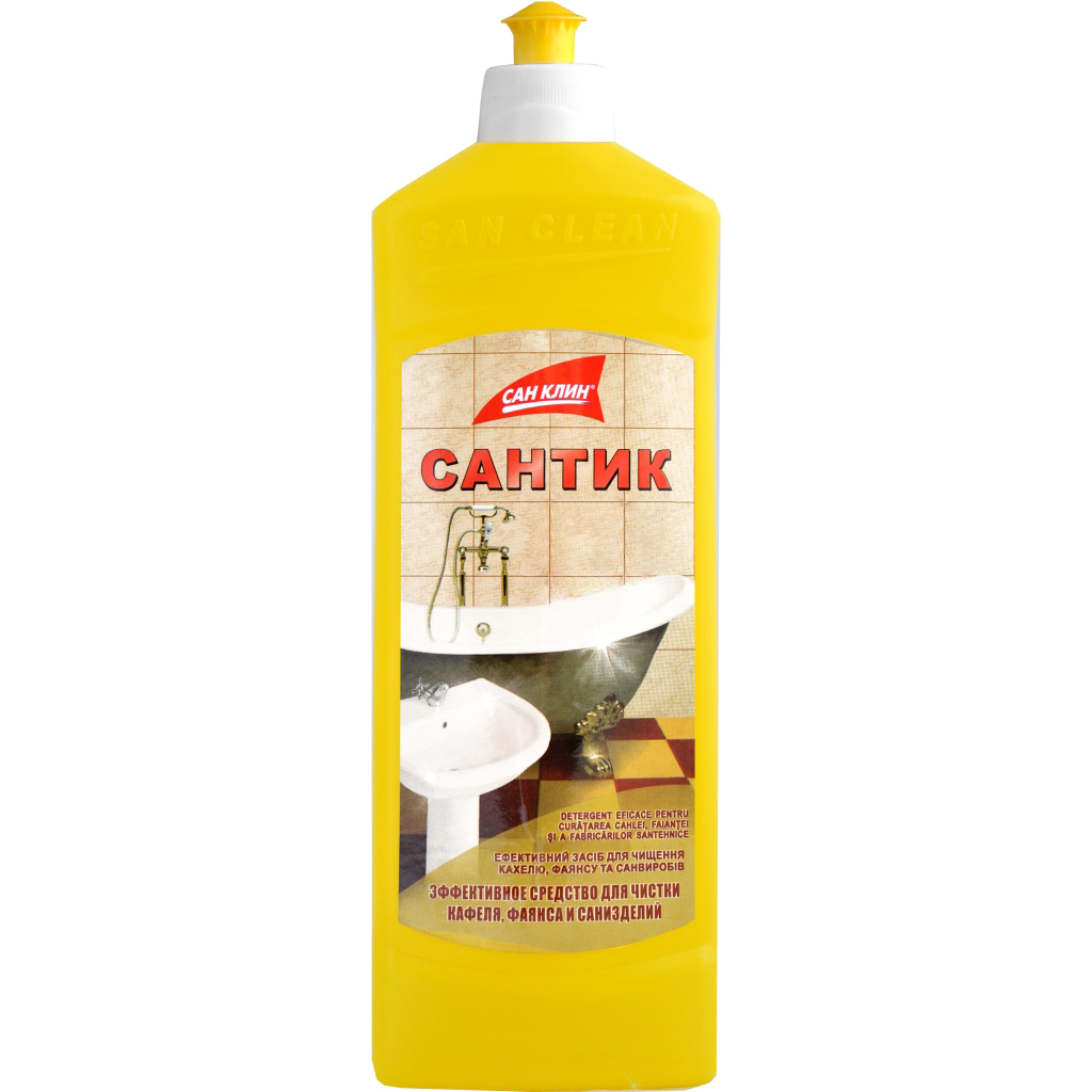 Рідина для чищення ванн San Clean Сантік для сантехніки 500 г (4820003540145) - фото 1 Рідина для чищення ванн San Clean Сантік для сантехніки 500 г (4820003540145) - фото 1