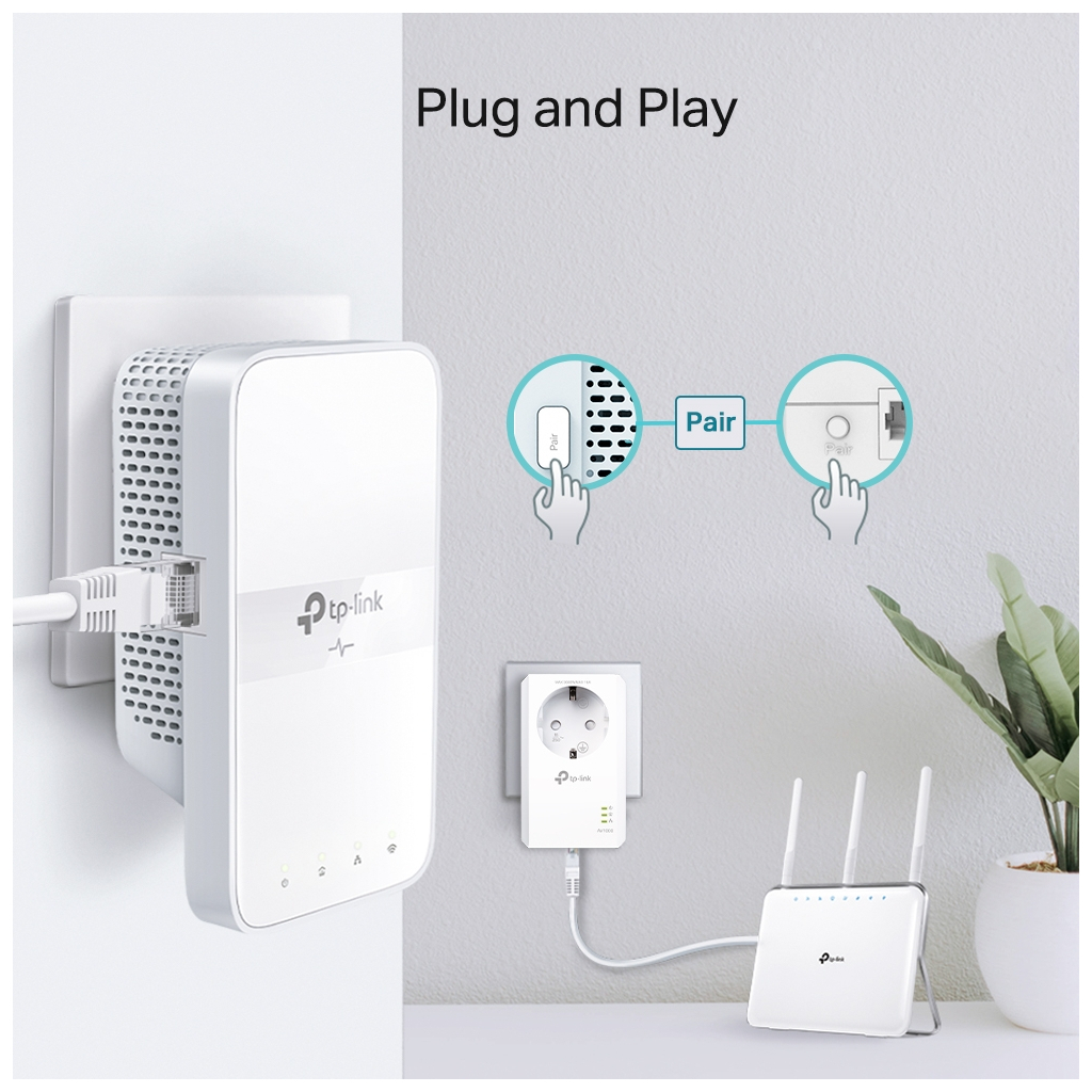 Адаптер Powerline TP-Link TL-WPA7617KIT - фото 4 Адаптер Powerline TP-Link TL-WPA7617KIT - фото 4