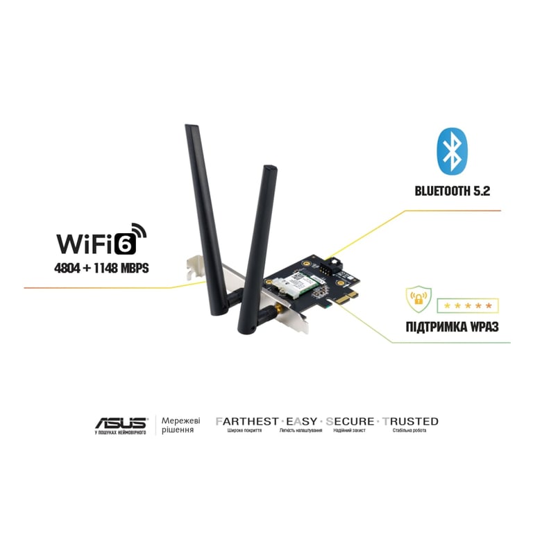 Мережева карта Wi-Fi ASUS PCE-AX1800 - фото 6