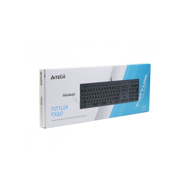 Клавіатура A4Tech FX60 USB Grey White backlit - фото 7