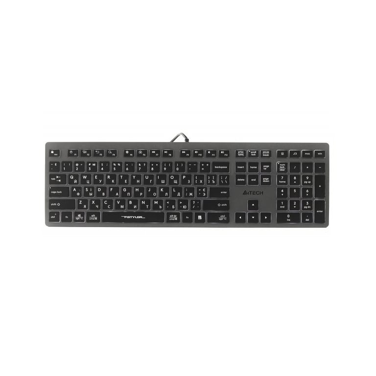 Клавіатура A4Tech FX60H USB Grey White backlit (4711421976343) - фото 1