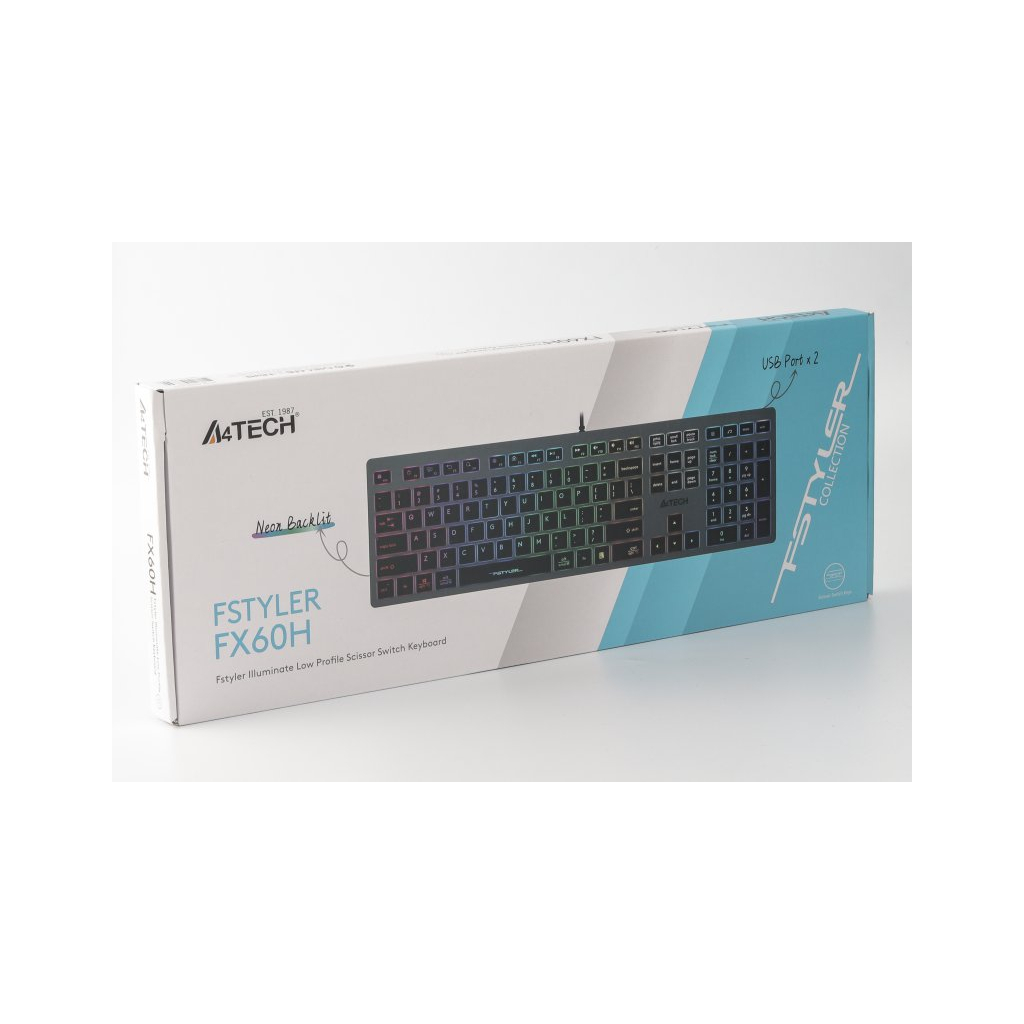 Клавіатура A4Tech FX60H USB Grey Neon backlit (4711421978309) - фото 9 Клавіатура A4Tech FX60H USB Grey Neon backlit (4711421978309) - фото 9