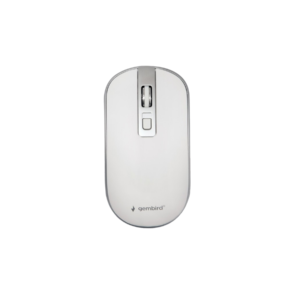 Мишка Gembird MUSW-4B-06-WS Wireless White-Silver (MUSW-4B-06-WS) - фото 1
