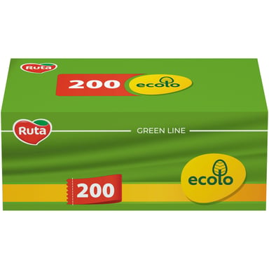 Серветки косметичні Ruta Ecolo Білі 2 шари 200 шт. (4820023748576) - фото 1