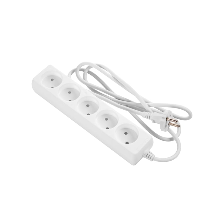 Мережевий подовжувач 2E 5XCEE7/17, 1.5м, white (2E-U0510M1.5) - фото 1