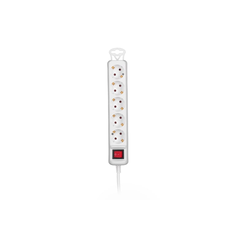 Мережевий подовжувач 2E 5XSchuko з вимикачем,5м, white (2E-U05ES15M5) - фото 2