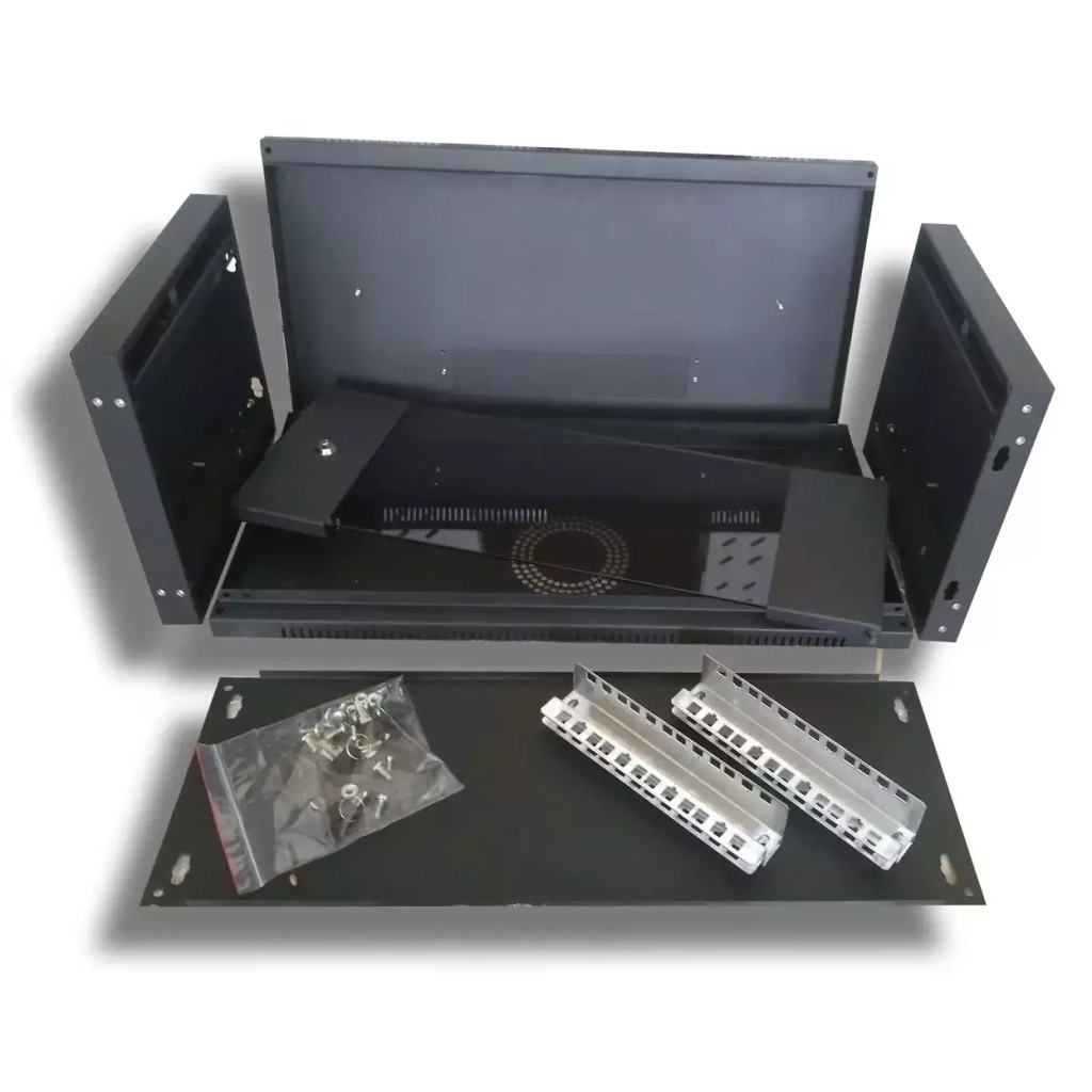 Шафа настінна Hypernet 4U 19" 600x350 (WMNC-350-4U-FLAT-BLACK) - фото 6 Шафа настінна Hypernet 4U 19" 600x350 (WMNC-350-4U-FLAT-BLACK) - фото 6