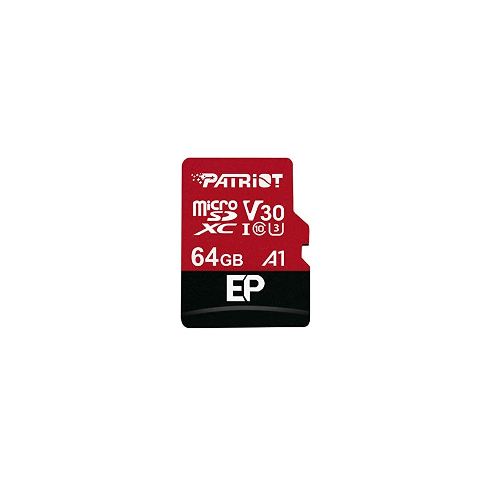 Карта пам%27яті Patriot 64GB microSD class 10 UHS-I U3 V30 A1 (PEF64GEP31MCX) - головне фото