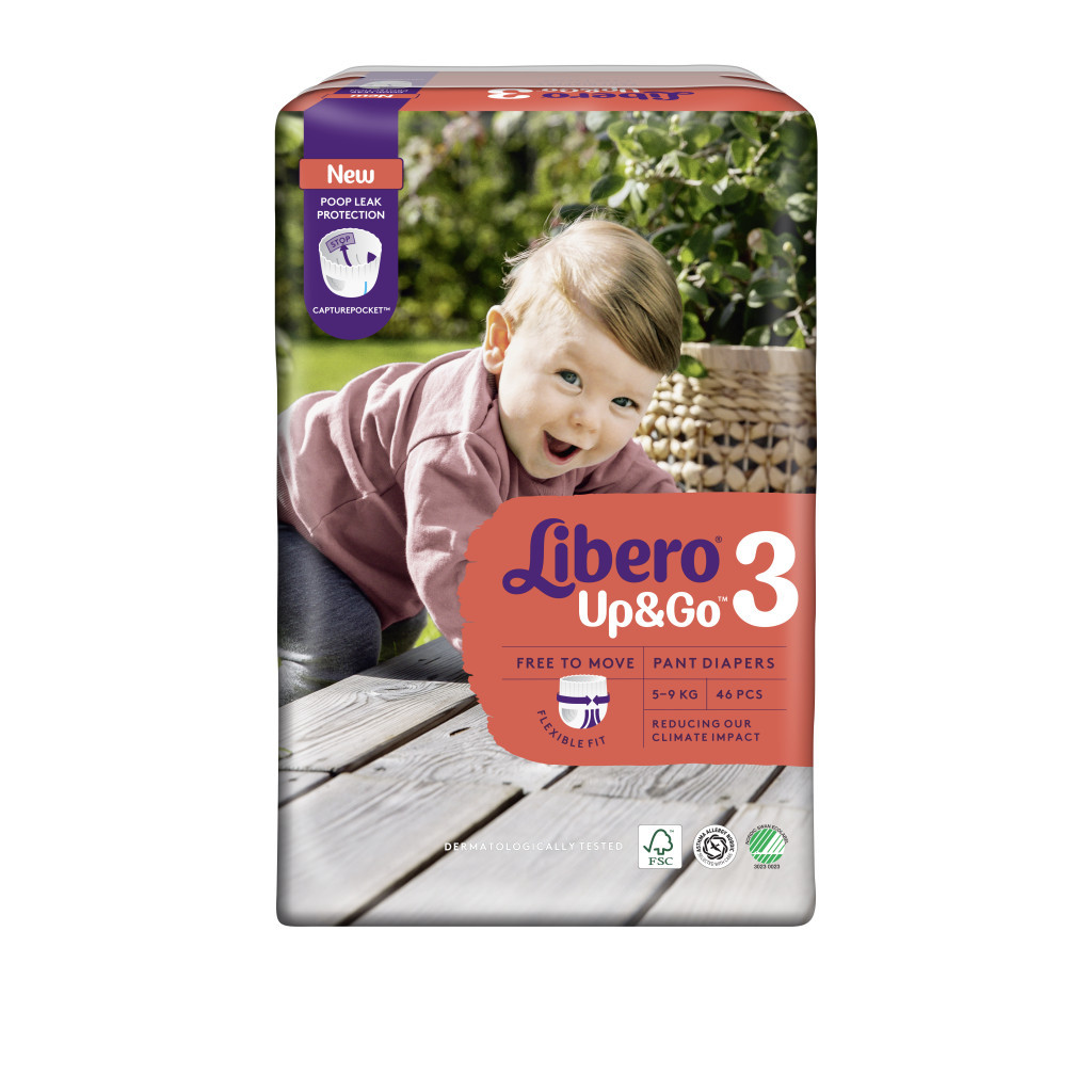 Підгузки Libero Up&Go Розмір 3 (5-9 кг) 46 шт (7322541742076) - фото 2 Підгузки Libero Up&Go Розмір 3 (5-9 кг) 46 шт (7322541742076) - фото 2