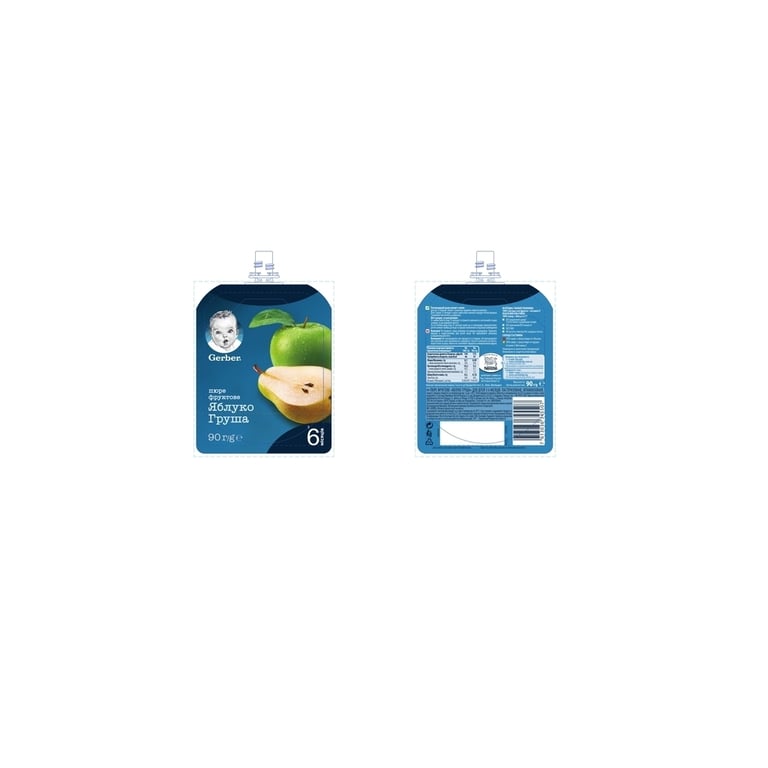 Дитяче пюре Gerber Pouch Яблуко і груша, 90 г (7613036345507) - фото 3