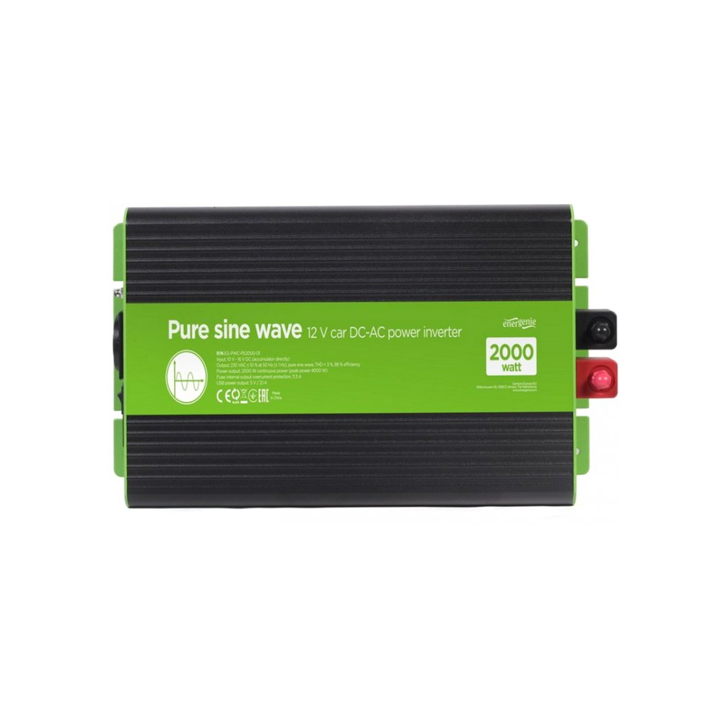 Автомобільний інвертор EnerGenie 12V/230V 2000W (4000W peak power) чиста синусоїда (EG-PWC-PS2000-01) - фото 3 Автомобільний інвертор EnerGenie 12V/230V 2000W (4000W peak power) чиста синусоїда (EG-PWC-PS2000-01) - фото 3