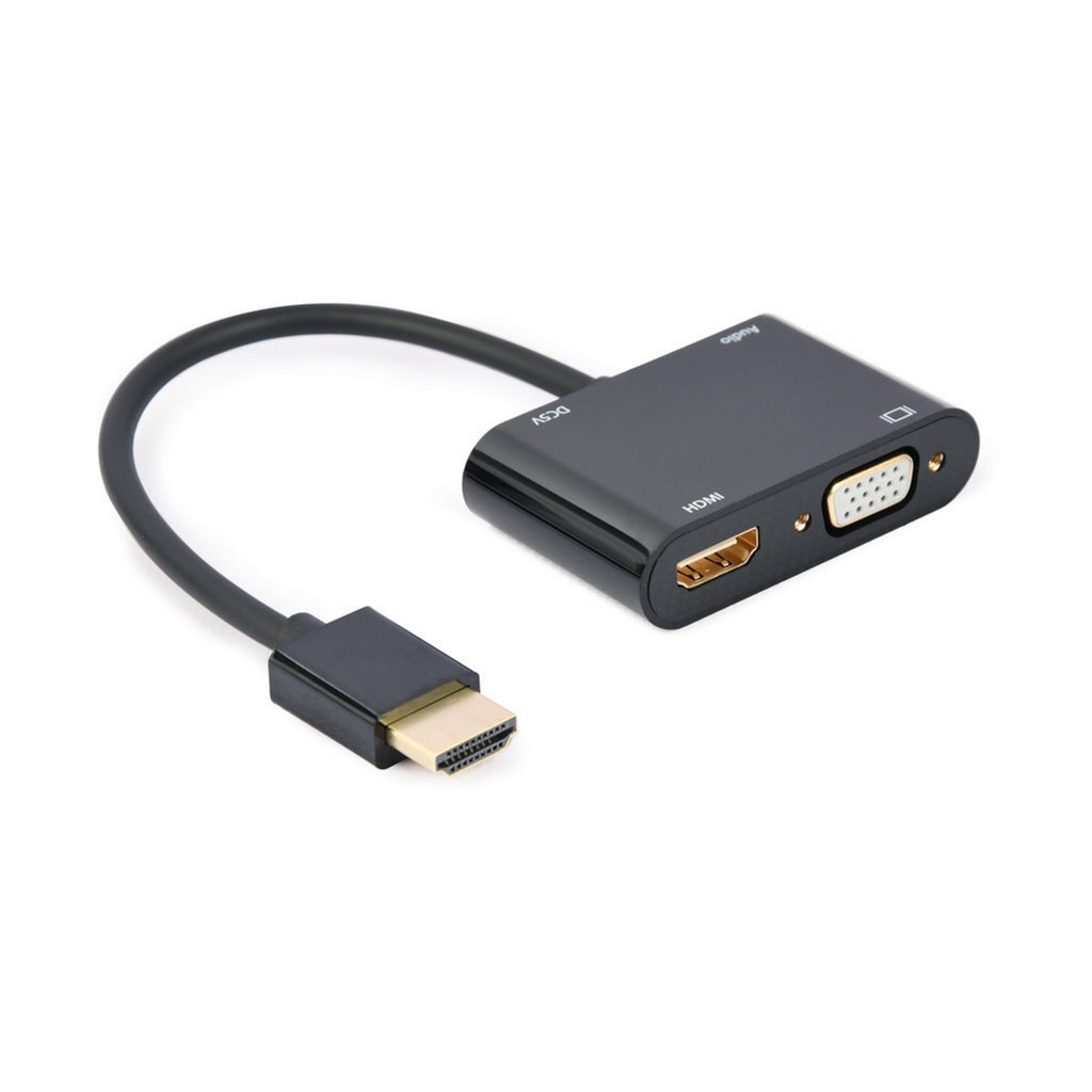 Перехідник Cablexpert HDMI to HDMI/VGA+audio 3.5mm (A-HDMIM-HDMIFVGAF-01) - фото 1