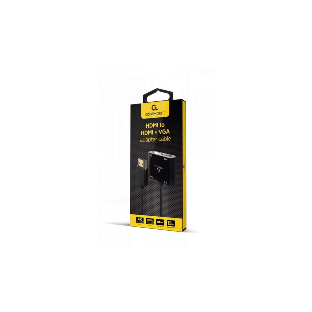 Перехідник Cablexpert HDMI to HDMI/VGA+audio 3.5mm (A-HDMIM-HDMIFVGAF-01) - фото 5 Перехідник Cablexpert HDMI to HDMI/VGA+audio 3.5mm (A-HDMIM-HDMIFVGAF-01) - фото 5