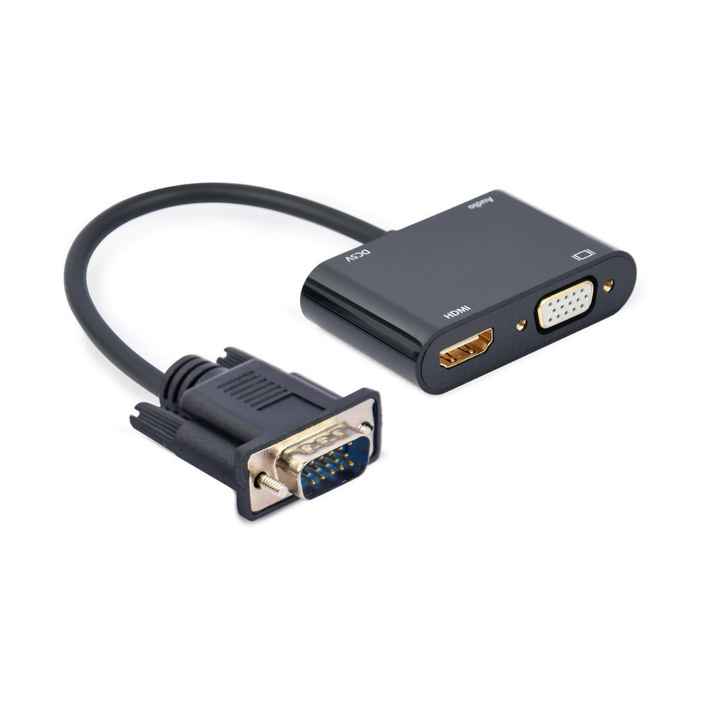 Перехідник Cablexpert VGA to HDMI/VGA+audio 3.5mm (A-VGA-HDMI-02) Перехідник Cablexpert VGA to HDMI/VGA+audio 3.5mm (A-VGA-HDMI-02)