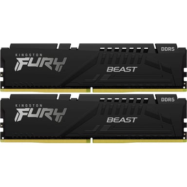 Модуль пам%27яті для комп%27ютера DDR5 64GB (2x32GB) 5600 MHz FURY Beast Black Kingston Fury (ex.HyperX) (KF556C40BBK2-64)