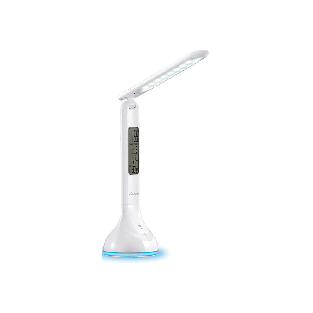 Настільна лампа Mediarange Compact LED desk lamp with LCD display, glossy-white (MROS502) Настільна лампа Mediarange Compact LED desk lamp with LCD display, glossy-white (MROS502)