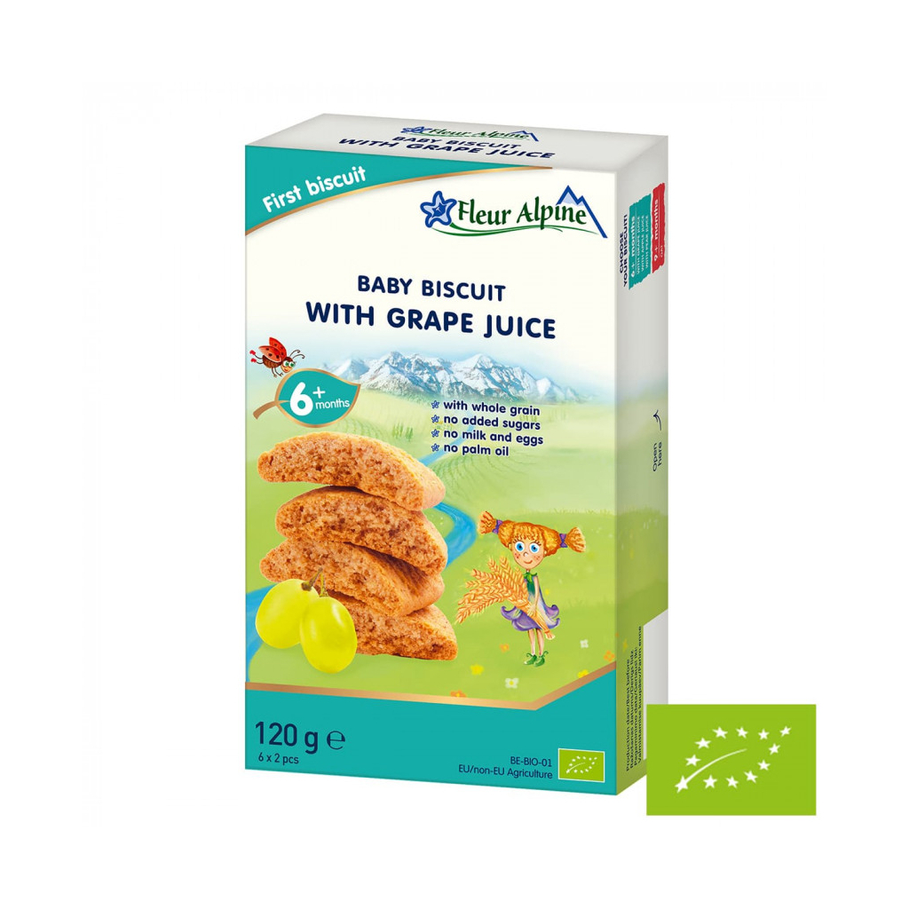 Дитяче печиво Fleur Alpine With Grape Juice, 120 г (5412916941844) - фото 1