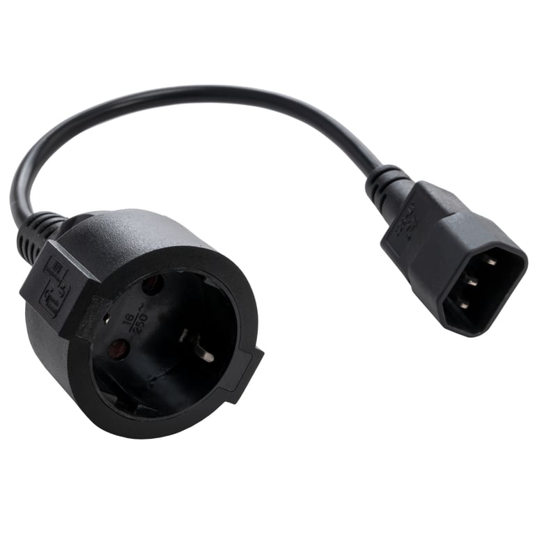 Кабель живлення C14 M to Schuko F 0.75mm2 Copper Vinga (VPCC14S75C) - фото 1