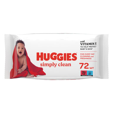 Дитячі вологі серветки Huggies Simply Clean 72 шт (5029053582238) - фото 1