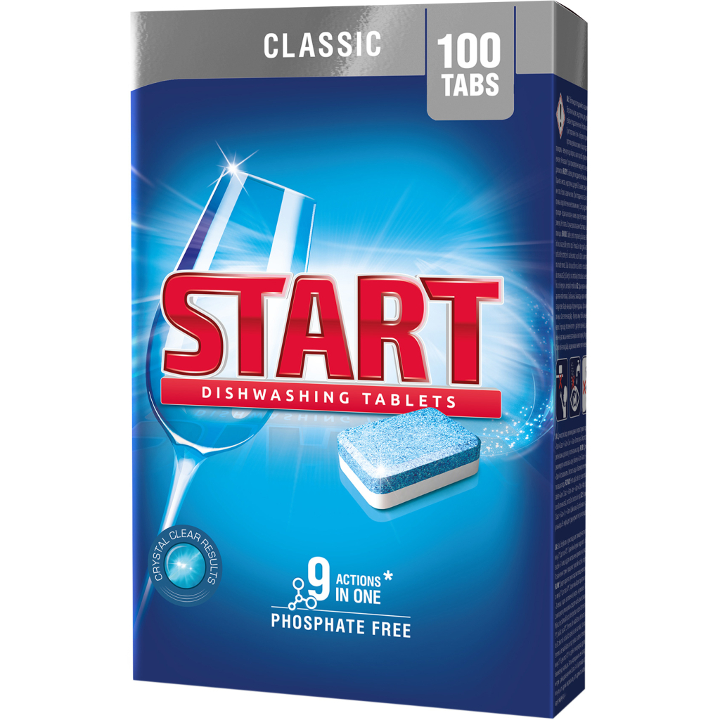 Таблетки для посудомийних машин Start Classic 100 шт. (4820207100053) - фото 1 Таблетки для посудомийних машин Start Classic 100 шт. (4820207100053) - фото 1