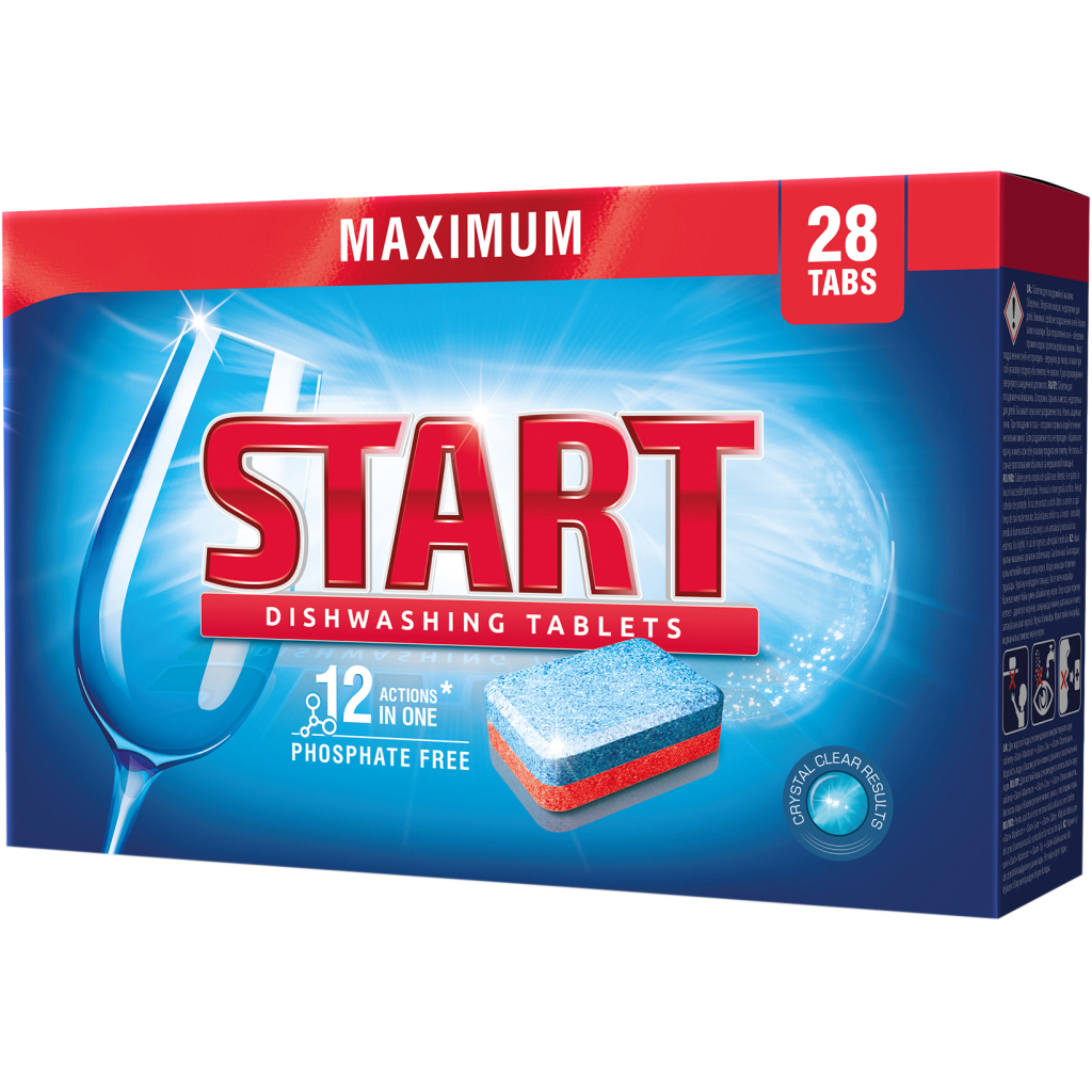 Таблетки для посудомийних машин Start Maximum 28 шт. (4820207100060) Таблетки для посудомийних машин Start Maximum 28 шт. (4820207100060)