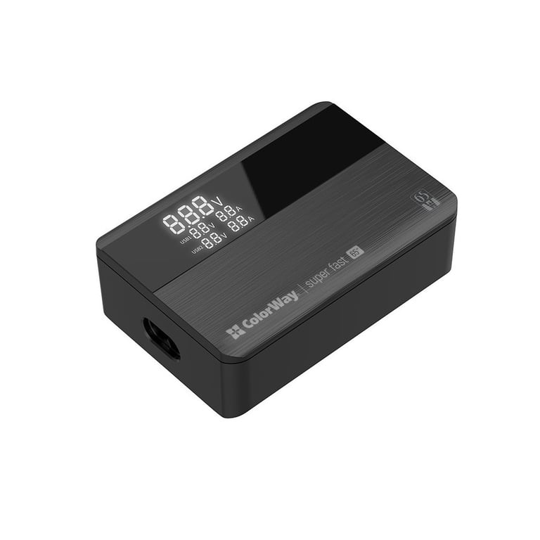 Зарядний пристрій ColorWay Power Delivery (2USB-A + 2USB TYPE-C) (65W) black (CW-CHS040PD-BK) - фото 2