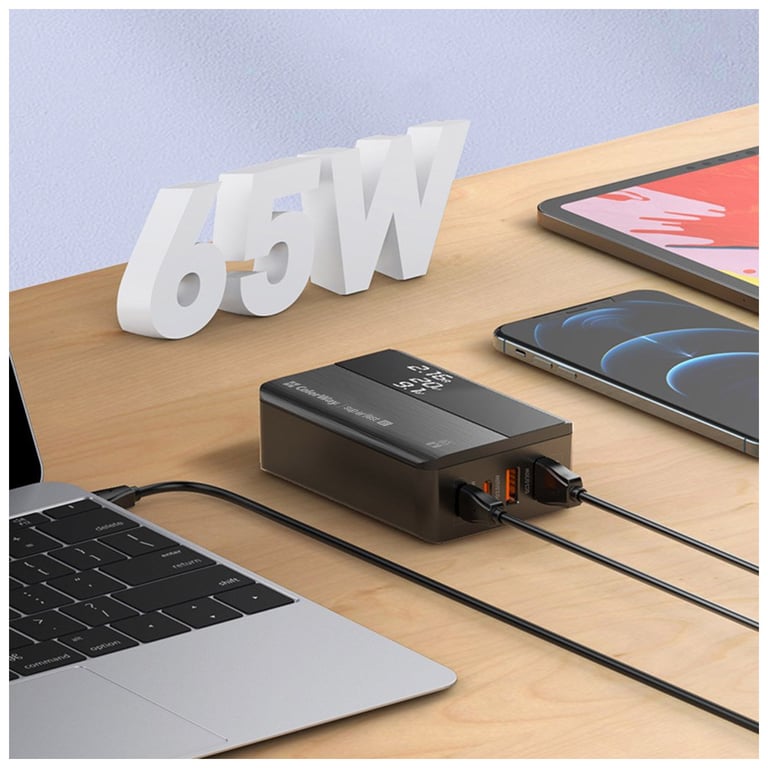 Зарядний пристрій ColorWay Power Delivery (2USB-A + 2USB TYPE-C) (65W) black (CW-CHS040PD-BK) - фото 5