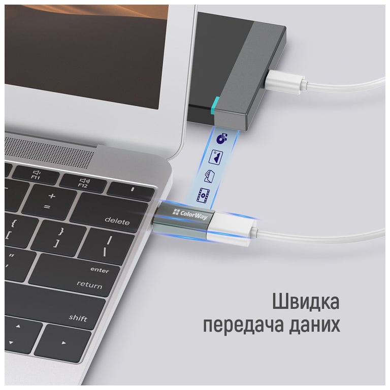 Перехідник USB-A toUSB-C ColorWay (CW-AD-AC) - фото 10