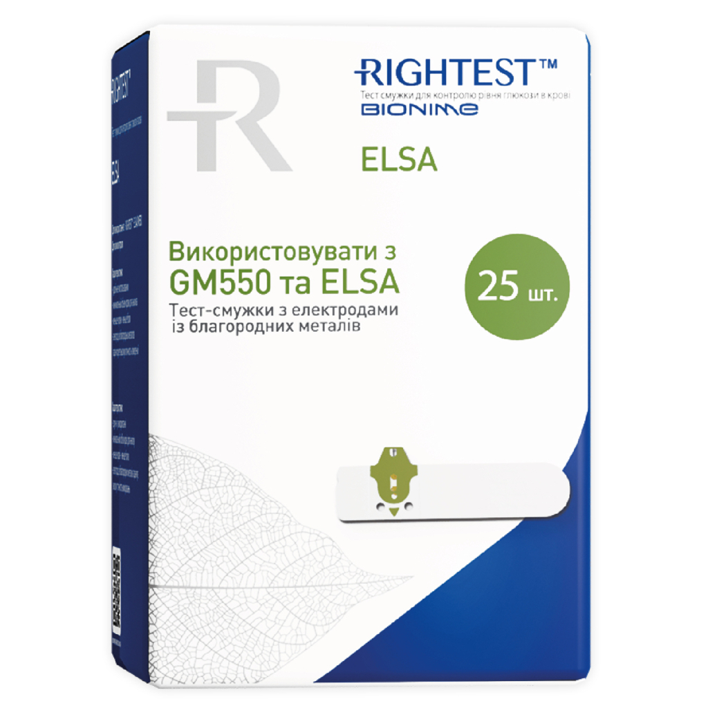 Тест-смужки для глюкометра Bionime Rightest Elsa 25 шт. (4710627337613) - фото 1 Тест-смужки для глюкометра Bionime Rightest Elsa 25 шт. (4710627337613) - фото 1