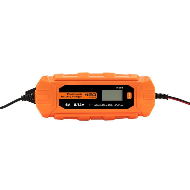 Зарядний пристрій для автомобільного акумулятора Neo Tools 6А/100Вт, 3-150Ач, для кислотних/AGM/GEL (11-892) - фото 3