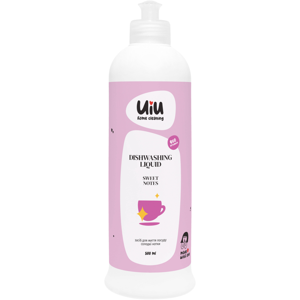Засіб для ручного миття посуду UIU Солодкі нотки 500 мл (4820152332813) - фото 1 Засіб для ручного миття посуду UIU Солодкі нотки 500 мл (4820152332813) - фото 1