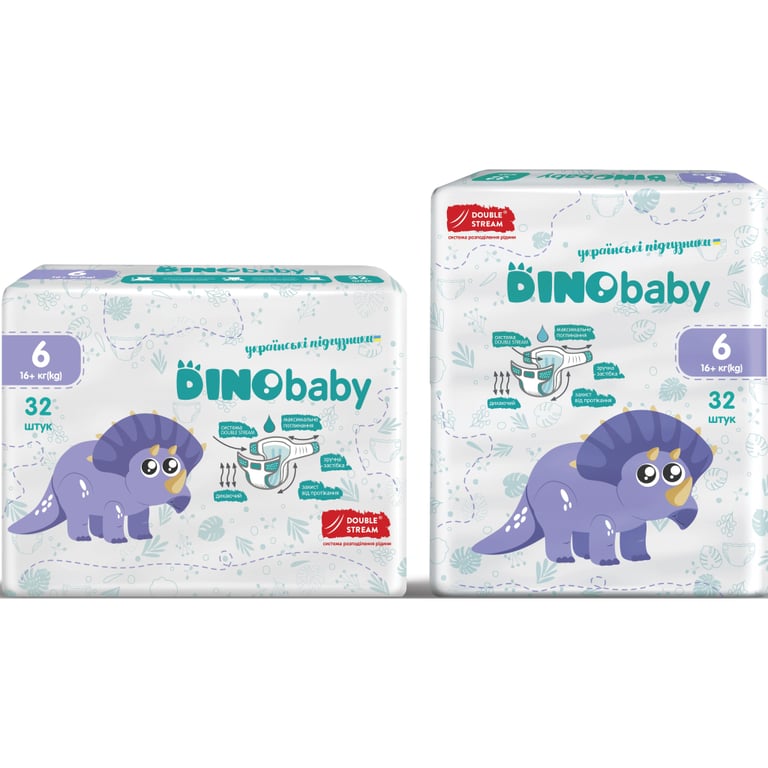 Підгузки Dino Baby Розмір 6 (16+ кг) 32 шт (4823098413240) - фото 3