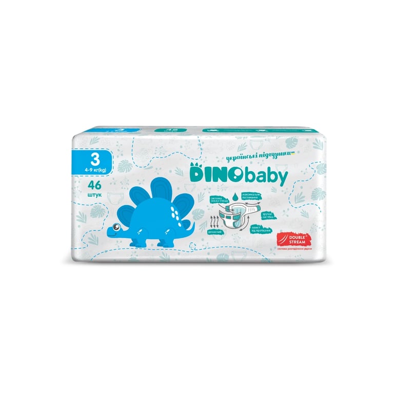 Підгузки Dino Baby Розмір 3 (4-9 кг) 46 шт (4823098410607) - фото 3