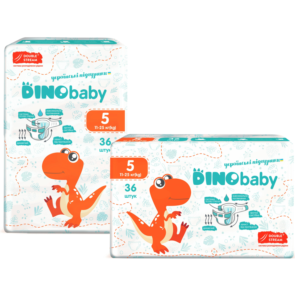 Підгузки Dino Baby Розмір 5 (11-25 кг) 36 шт (4823098410614) - фото 2 Підгузки Dino Baby Розмір 5 (11-25 кг) 36 шт (4823098410614) - фото 2