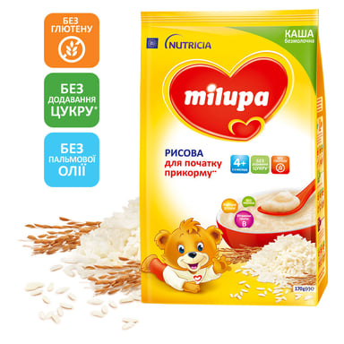 Дитяча каша Milupa Рисова безмолочна 170 г (5900852930058) - фото 1