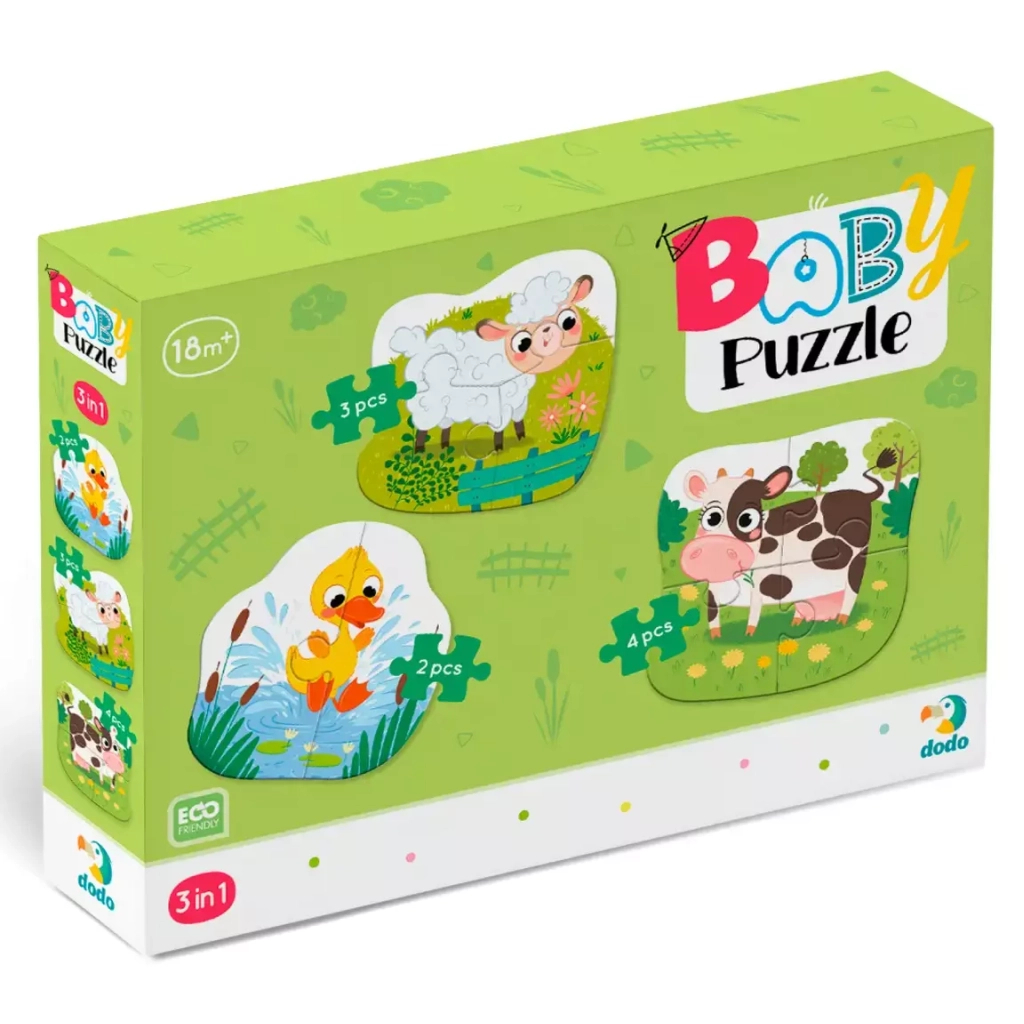 Пазл DoDo 3 в 1 Сільські тварини (300393) Пазл DoDo 3 в 1 Сільські тварини (300393)
