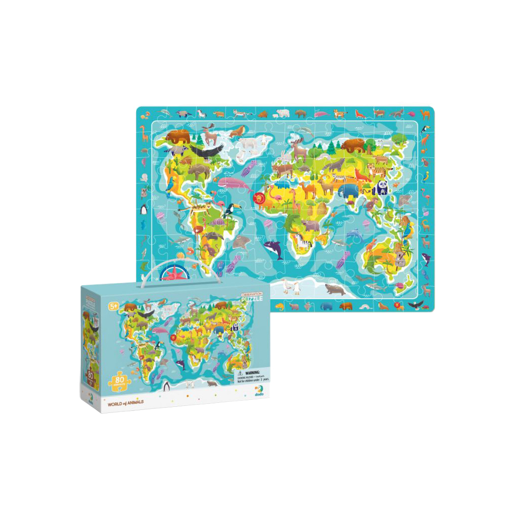 Пазл DoDo обсерваційний Мапа світу Тваринки (300133) - фото 2 Пазл DoDo обсерваційний Мапа світу Тваринки (300133) - фото 2