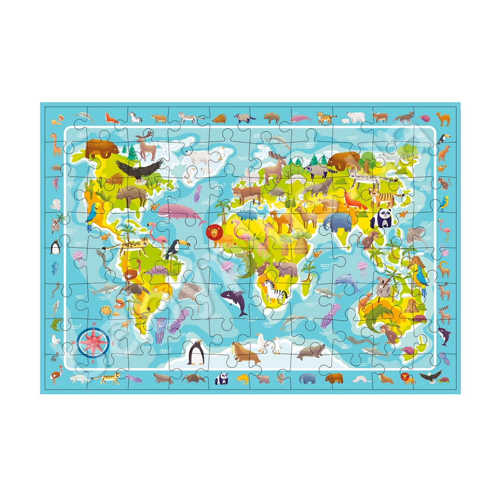 Пазл DoDo обсерваційний Мапа світу Тваринки (300133) - фото 3 Пазл DoDo обсерваційний Мапа світу Тваринки (300133) - фото 3
