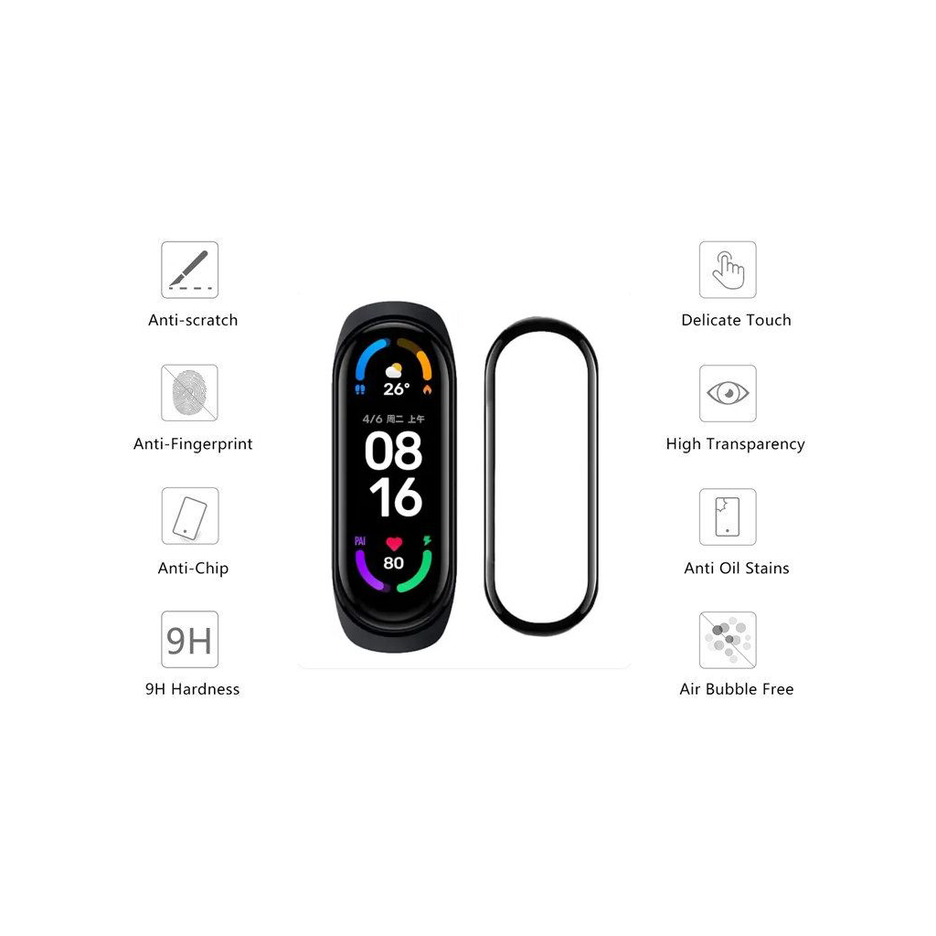 Скло захисне Drobak Xiaomi Mi Smart Band 6 (313136) - фото 2 Скло захисне Drobak Xiaomi Mi Smart Band 6 (313136) - фото 2