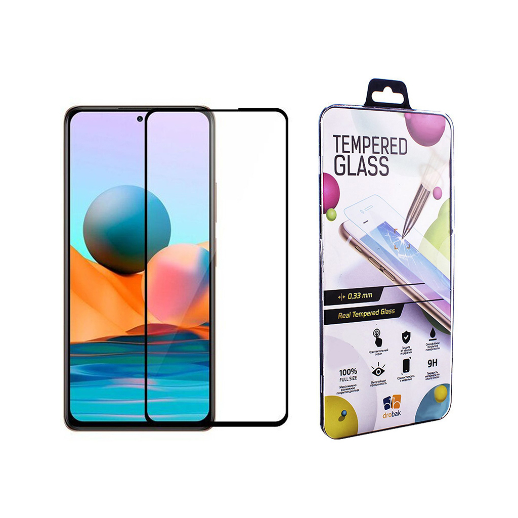 Скло захисне Drobak Xiaomi Redmi Note 10 Pro Black Frame A+ (494923) - фото 1